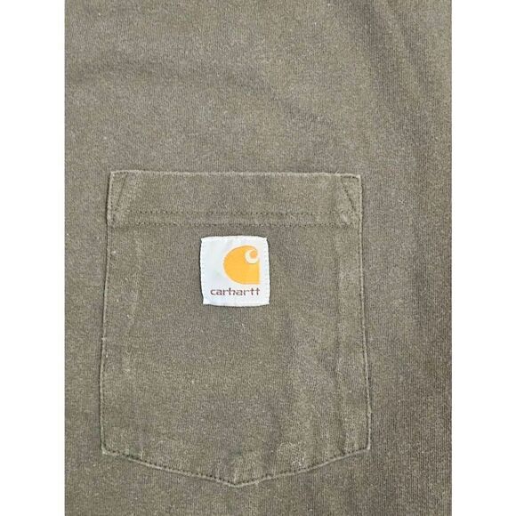 Carhartt Mens Olive Green Short Sleeve Shirt Size Large - Picture 5 of 5